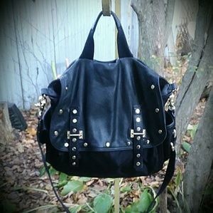 Rebecca Minkoff leather and nylon diaper bag